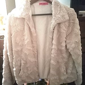 Betsey Johnson Original Vintage Ivory Faux Fur Jacket